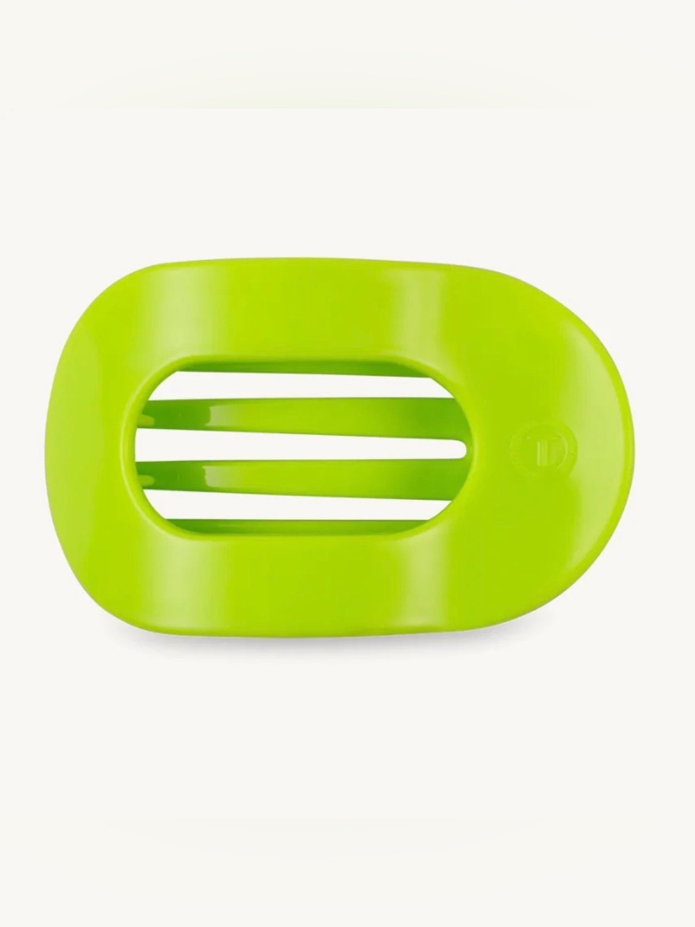 Teleties Medium Flat Round Hair Clip in Summer Brights Lime